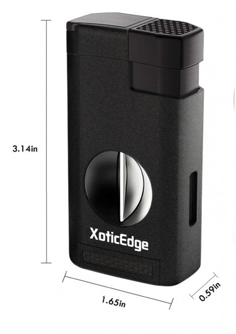 High-Line Triple Torch Lighter with Recessed V-Cut Cutter – Black