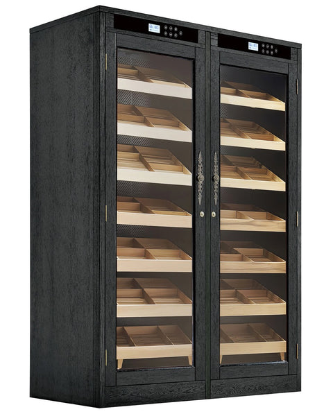 Prestige Reagan Lite 4,000-Cigar Electric Humidor – Black Oak Finish