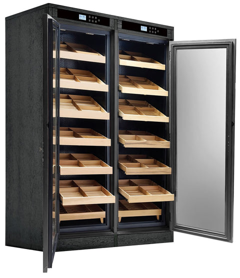 Prestige Reagan Lite 4,000-Cigar Electric Humidor – Black Oak Finish