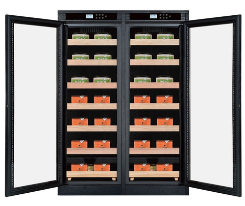 Prestige Reagan Lite 4,000-Cigar Electric Humidor – Black Oak Finish