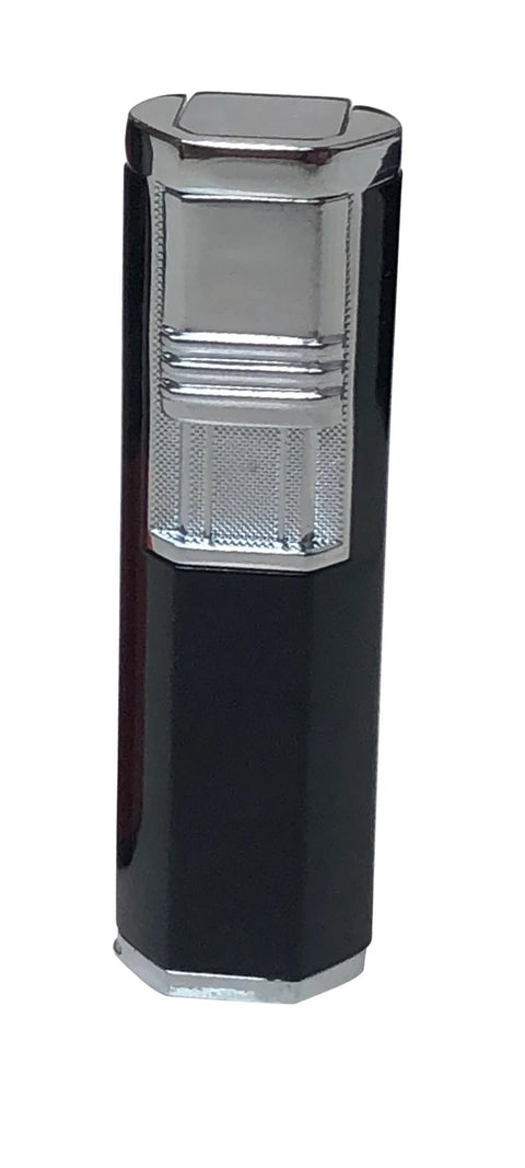 Apex Dual Flame Torch Lighter w/ Punch Cutter – Black/Chrome