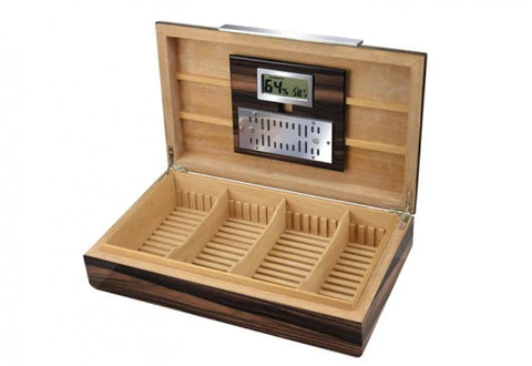 Vanderbilt 120 Ct. Ebony Lacquer Humidor with Slotted Divider System