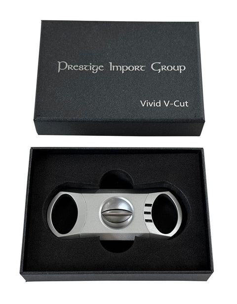 Matte Metallic Silver V-Cut Metal Cigar Cutter