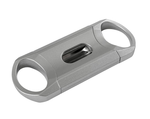 Matte Metallic Silver V-Cut Metal Cigar Cutter