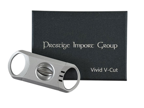Matte Metallic Silver V-Cut Metal Cigar Cutter