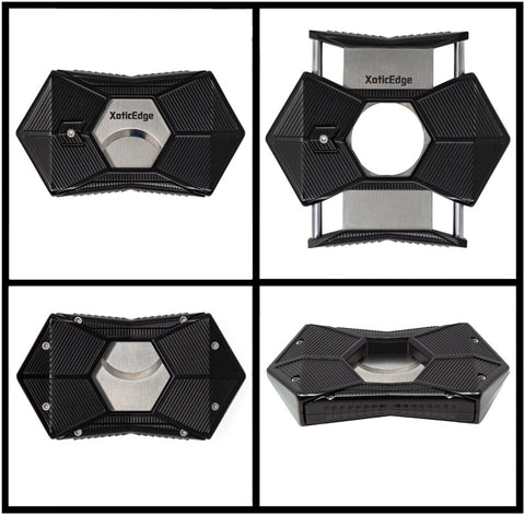 XoticEdge Xpanse Push-Button Guillotine Cigar Cutter – Sleek Black Finish