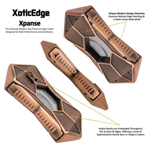 High Quality Copper Box-Wing Dual Blade Guillotine Cigar Cutter – Cuts Up to 64 Ring Gauge